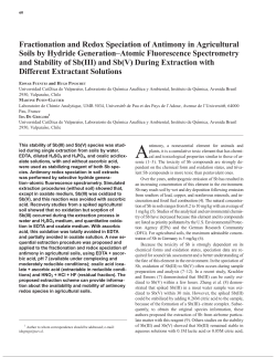 Fractionation and Redox Speciation of Antimony in Agricultural Soils