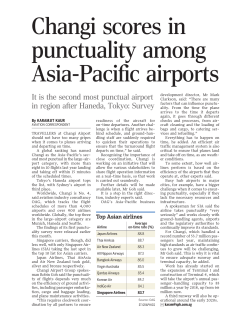Changi scores in punctuality among Asia