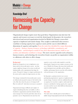 Harnessing the Capacity for Change