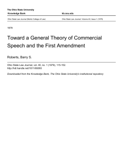Toward a General Theory of Commercial Speech and the First