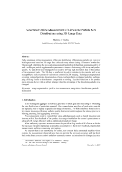 Automated Online Measurement of Limestone Particle Size