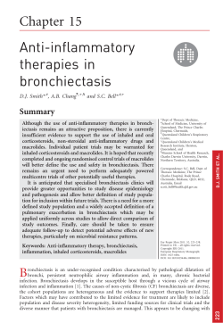 Anti-inflammatory therapies in bronchiectasis