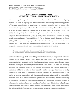 on austrian institutions -what`s in it for a market
