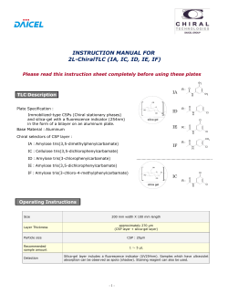 INSTRUCTION MANUAL FOR 2L-ChiralTLC (IA, IC, ID, IE, IF)
