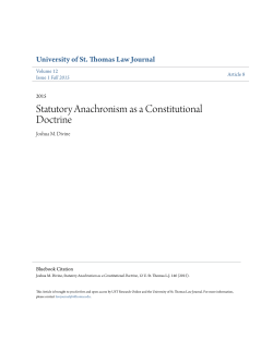 Statutory Anachronism as a Constitutional Doctrine