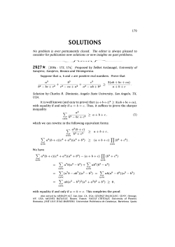 179 SOLUTIONS No problem is ever permanently closed. The editor