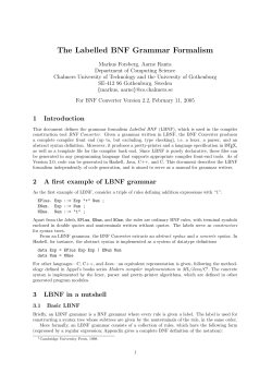 LBNF report - The BNF Converter