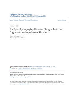 An Epic Hydrography: Riverine Geography in the Argonautika of