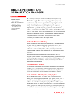 ORACLE PEDIGREE AND SERIALIZATION MANAGER
