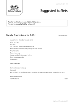 Suggested buffets - Weinstube Kesselstatt