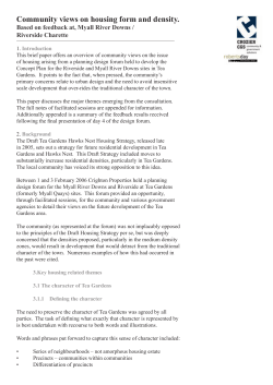 Community views on housing form and density.
