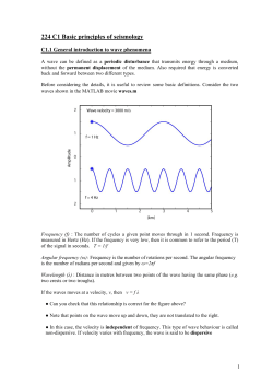 C1 : Basic principles of seismic exploration