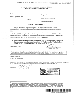 First Monthly Fee Application of Alixpartners LLP for