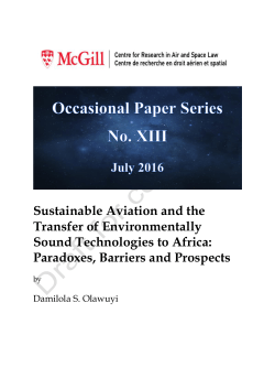 Sustainable Aviation and the Transfer of