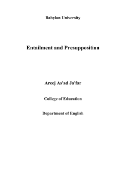 Entailment and Presupposition