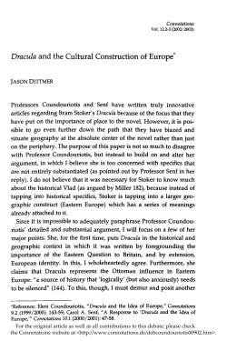Dracula and the Cultural Construction of Europe