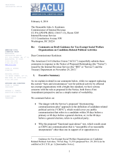 Comments on Draft Guidance for Tax-Exempt Social