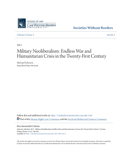 Military Neoliberalism: Endless War and Humanitarian Crisis in the