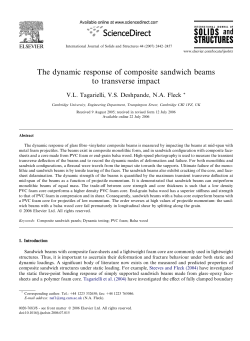 The dynamic response of composite sandwich beams to transverse