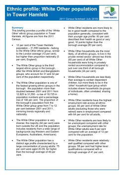 Ethnic profile: White Other population in Tower Hamlets