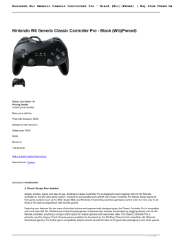 Nintendo Wii Generic Classic Controller Pro - Black
