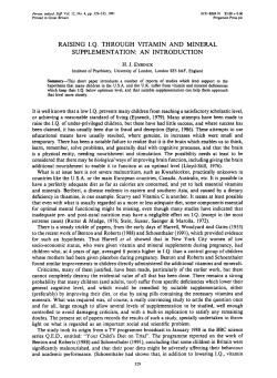 RAISING-I.Q. THROUGH VITAMIN AND MINERAL
