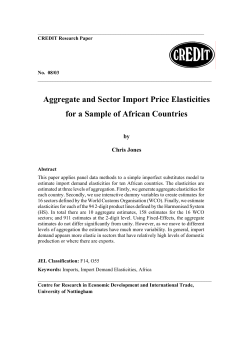 Aggregate and Sector Import Price Elasticities for