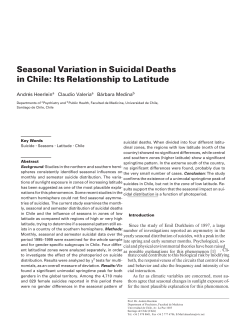 Seasonal Variation in Suicidal Deaths in Chile: Its Relationship to