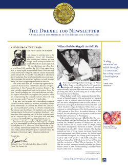The Drexel 100 Newsletter - Giving