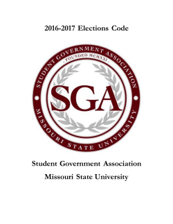 Elections Code - Student Government Association