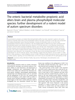 The enteric bacterial metabolite propionic acid alters