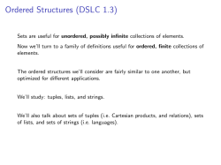Ordered Structures (DSLC 1.3)