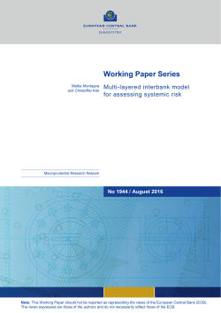 Multi-layered interbank model for assessing - ECB