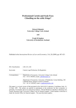 Professional Cartels and Scale Fees: Chiselling on the celtic
