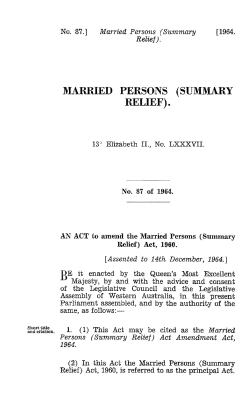 MARRIED PERSONS (SUMMARY RELIEF).