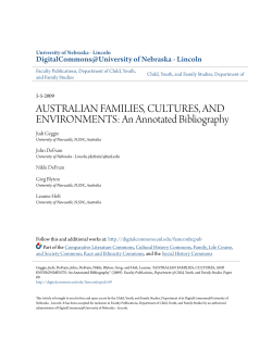 AUSTRALIAN FAMILIES, CULTURES, AND ENVIRONMENTS: An