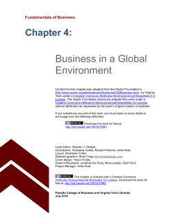 Chapter 4 Business in a Global Environment