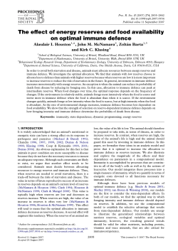 The effect of energy reserves and food availability on optimal