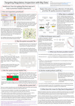 Targeting Regulatory Inspection with Big Data