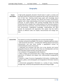 Geography - Cambridge College (Thailand)