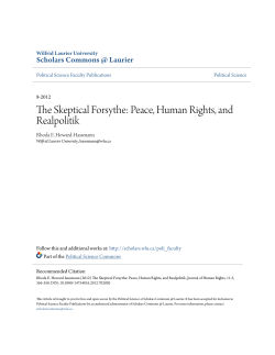 The Skeptical Forsythe: Peace, Human Rights, and Realpolitik
