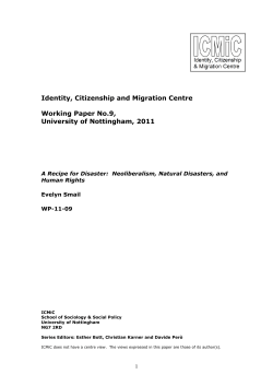 A Recipe for Disaster - University of Nottingham