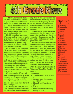 Dec. 15-19 - Sacred Heart Area School