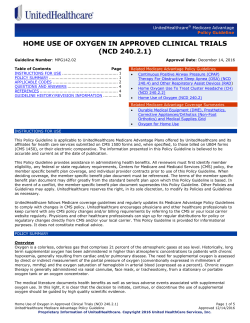 Home Use of Oxygen in Approved Clinical Trials
