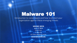 Malware 101 Introduction to ransomware and how to protect your
