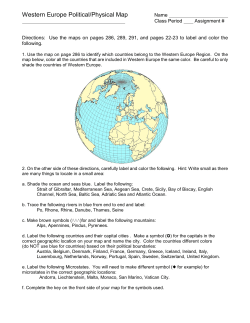 Western Europe Political/Physical Map