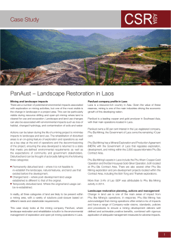 PanAust &ndash; Landscape Restoration in Laos Case Study