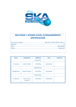 SKA PHASE 1 SCIENCE (LEVEL 0) REQUIREMENTS