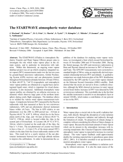 The STARTWAVE atmospheric water database