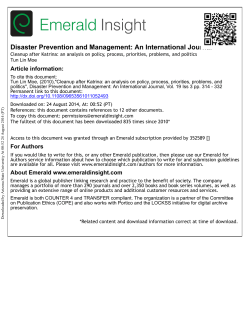Cleanup after Katrina: an analysis on policy, process, priorities
